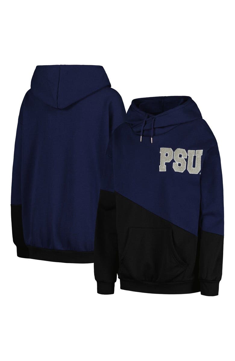 GAMEDAY COUTURE Women's Gameday Couture Navy/Black Penn State Nittany Lions Matchmaker Diagonal Cowl Pullover Hoodie, Main, color, Navy