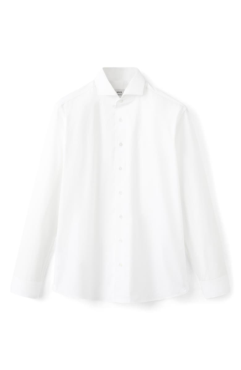 MANGO Cotton Button-Up Shirt, Alternate, color, White