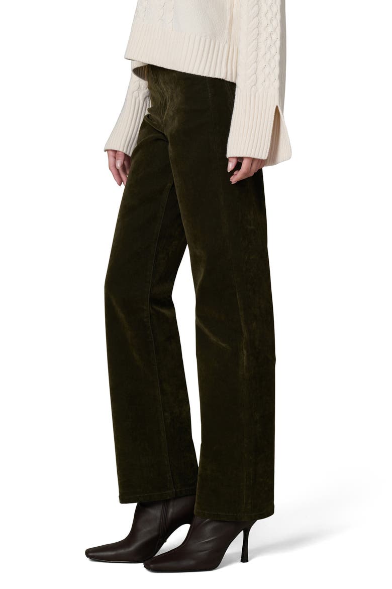 The Margot Flocked High Waist Straight Leg Jeans, Alternate, color, OLIVE