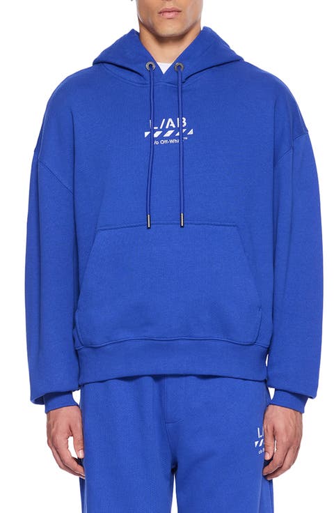 Diagonal Stripe Logo Cotton French Terry Graphic Hoodie