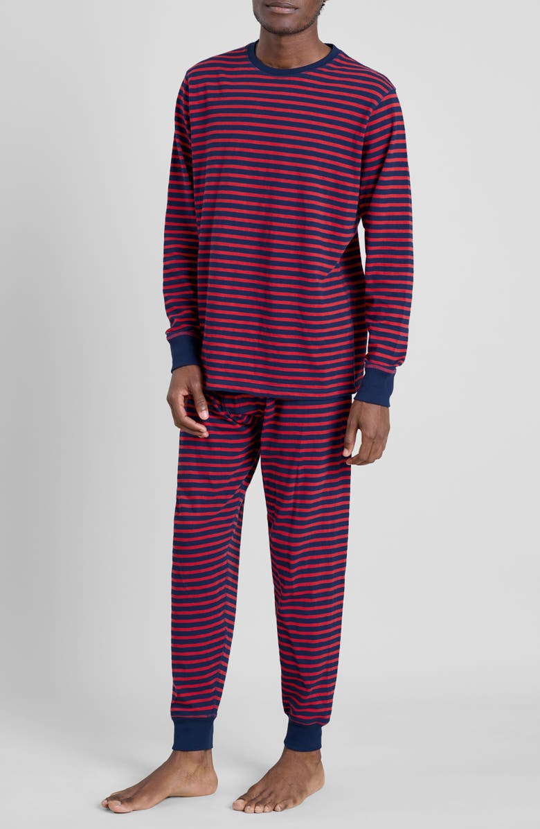 Sleepy Jones Keith Lounge Set, Main, color, Navy And Red Stripe