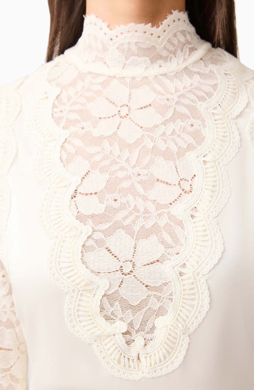 Elliatt Margot Lace Inset Long Sleeve Gown In White