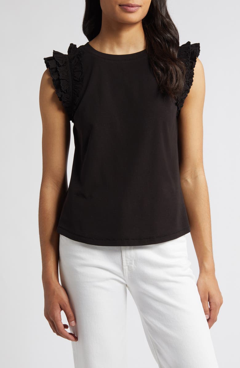 Wit & Wisdom Ruffle Sleeve Top, Main, color, 