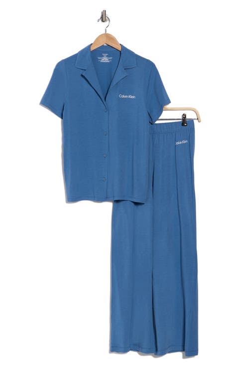 Notch Collar Knit Pajamas