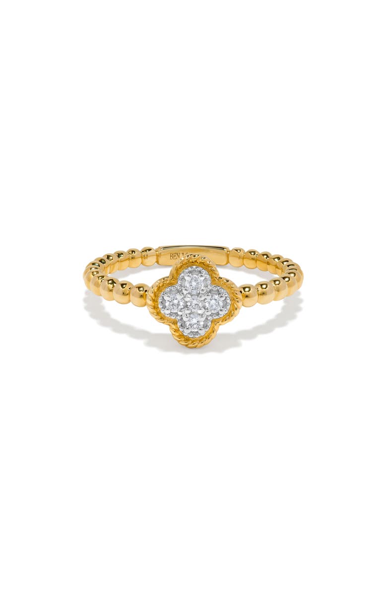 H.J. Namdar 14K Gold Pavé Diamond Clover Ring, Main, color, Yellow Gold