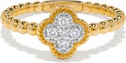H.J. Namdar 14K Gold Pavé Diamond Clover Ring