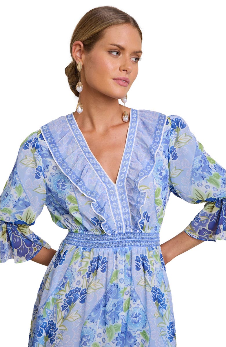 Hale Bob Meridian Chiffon Maxi Dress, Alternate, color, Blue