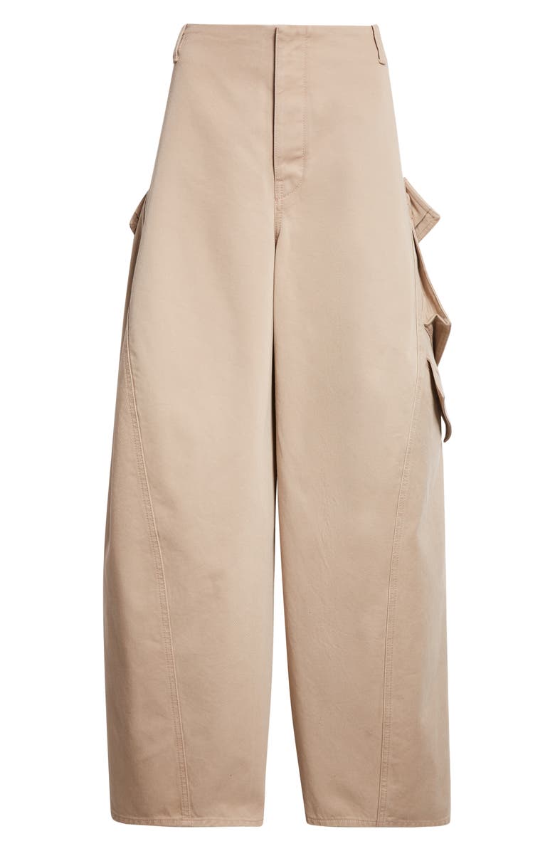 Alaïa Round Cargo Pants, Main, color, Beige