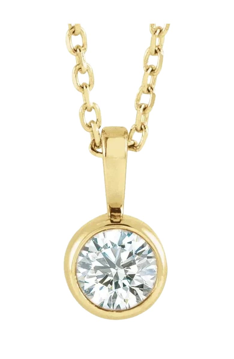 Bliss Diamond 1/5Ct Diamond Solitaire Necklace Bezel Pendant Available in Or Gold, Main, color, 
