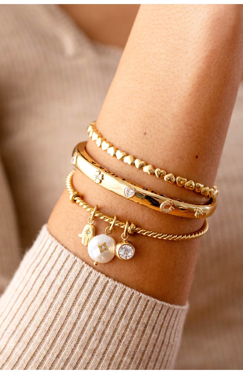 Alex and Ani Love Luck Symbol Domed Cuff Bracelet, Alternate, color, 