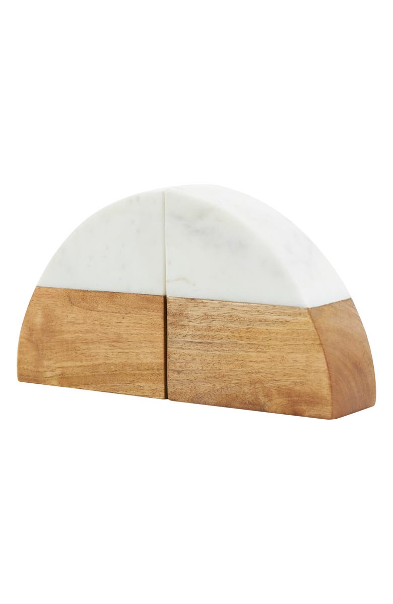 VIVIAN LUNE HOME Wedge Marble Bookends, Alternate, color, Tan