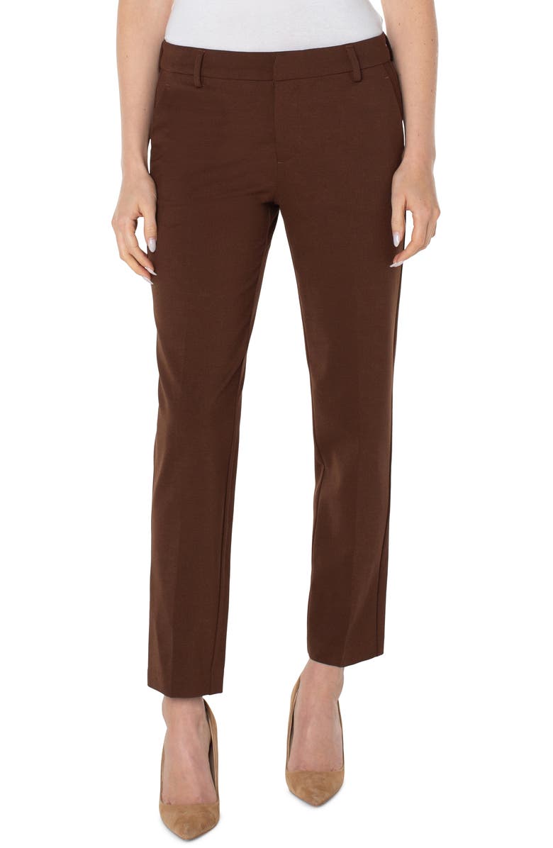Liverpool Los Angeles Kelsey Knit Trousers, Main, color, Brownstone