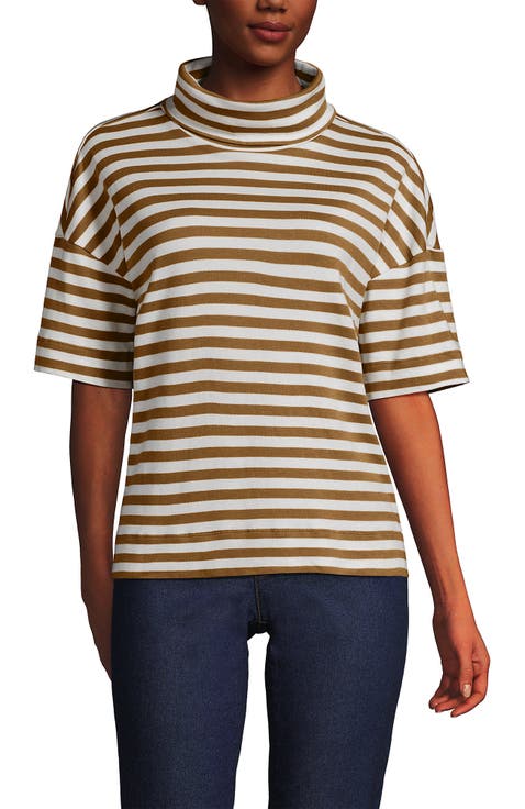 Elbow Sleeve Supima Cotton Relaxed Turtleneck