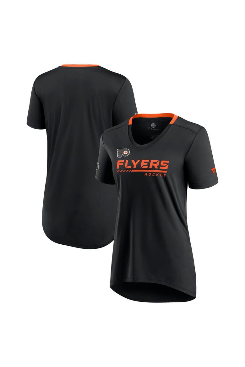 Women's Fanatics Branded Black Philadelphia Flyers Authentic Pro Locker Room T-Shirt, Main, color, Black