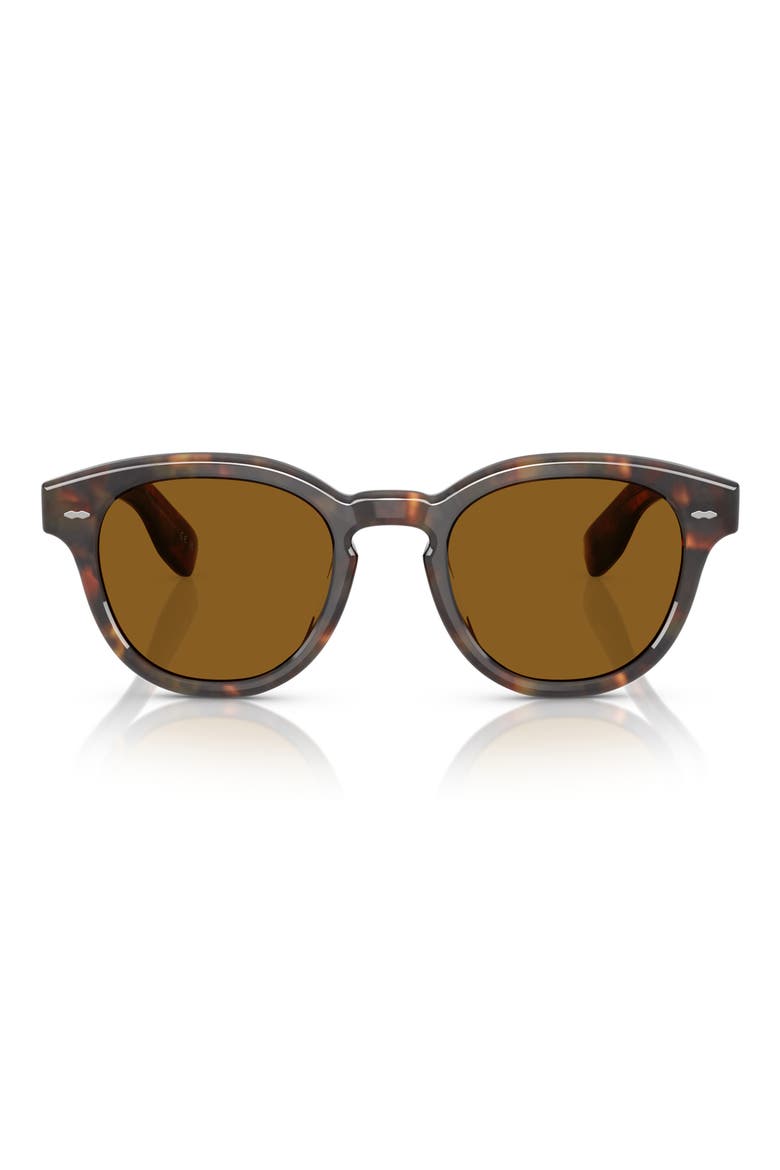50mm Round Sunglasses, Main, color, DTB / TRUE BROWN