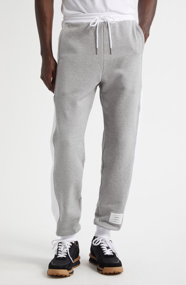 Thom Browne 4-Bar French Terry Joggers, Main, color, Light Grey