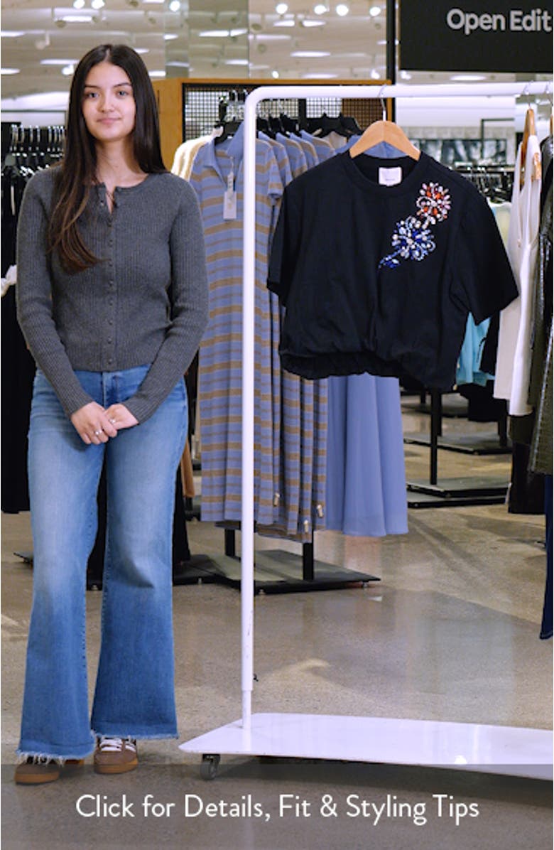 Davini Twilight Crystal & Bead Embellished Bubble Hem T-Shirt, sales video thumbnail