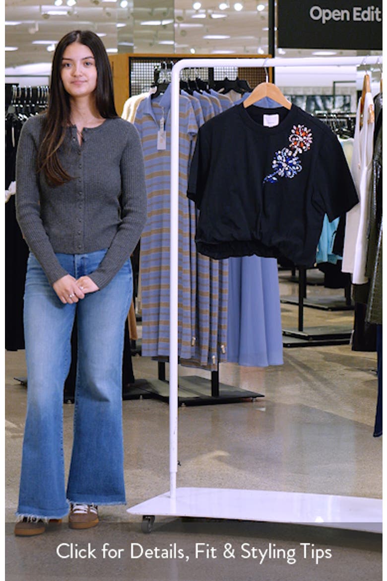 Davini Twilight Crystal & Bead Embellished Bubble Hem T-Shirt video