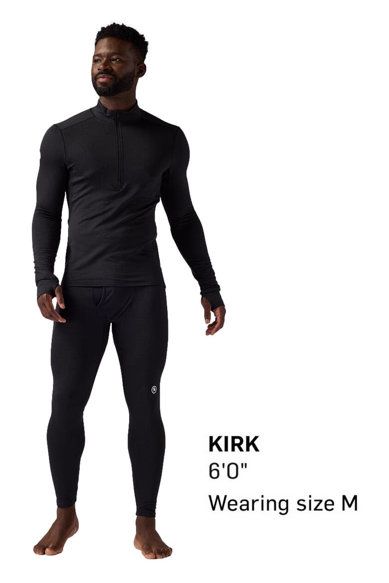 Pines Micrrid Ultra-Lt Baselayer 1/4-Zip Top - Men's, Alternate, color, Black