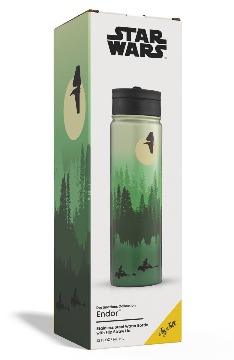 JoyJolt Star Wars Endor 22-Ounce Stainless Steel Water Bottle, Alternate, color, Green