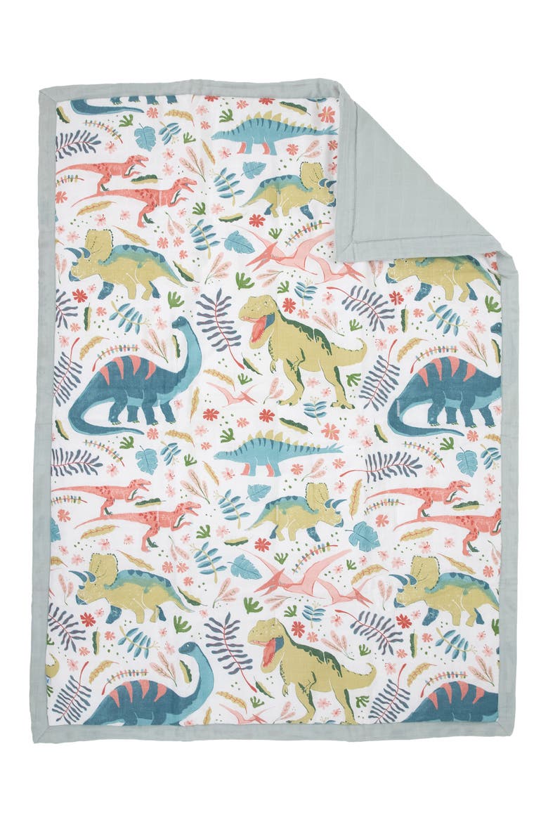 Toddler Cotton Muslin Bedding Set, Alternate, color, PINK DINOS