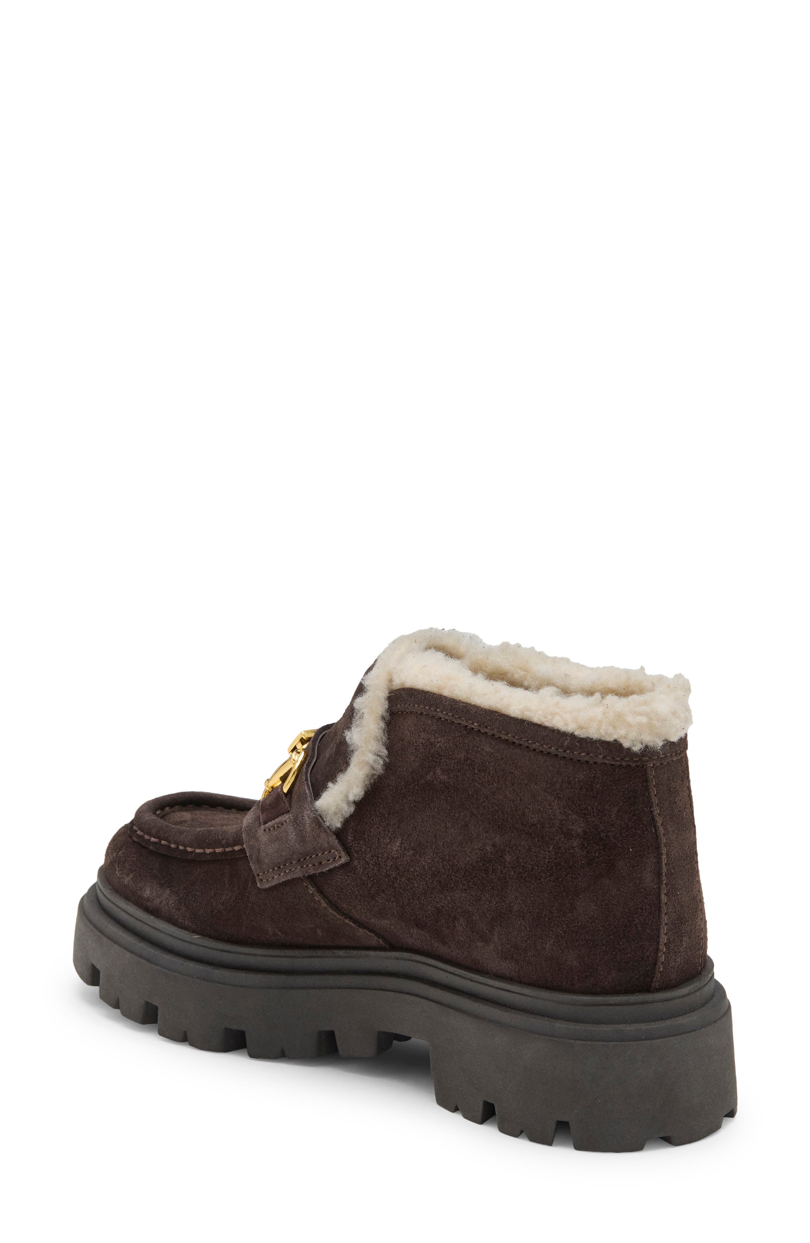 Leather Penny Loafer Boot, Alternate, color, BROWN