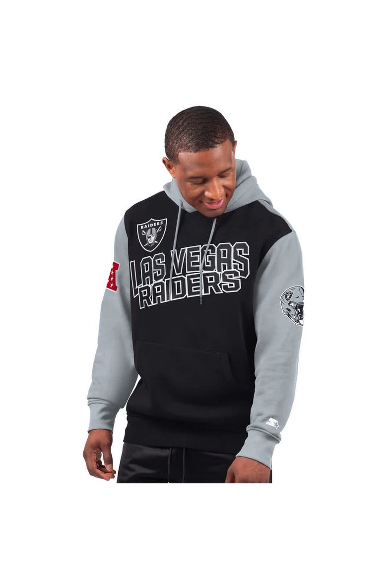 Men's Starter Black Las Vegas Raiders Extreme Pullover Hoodie, Main, color, Black
