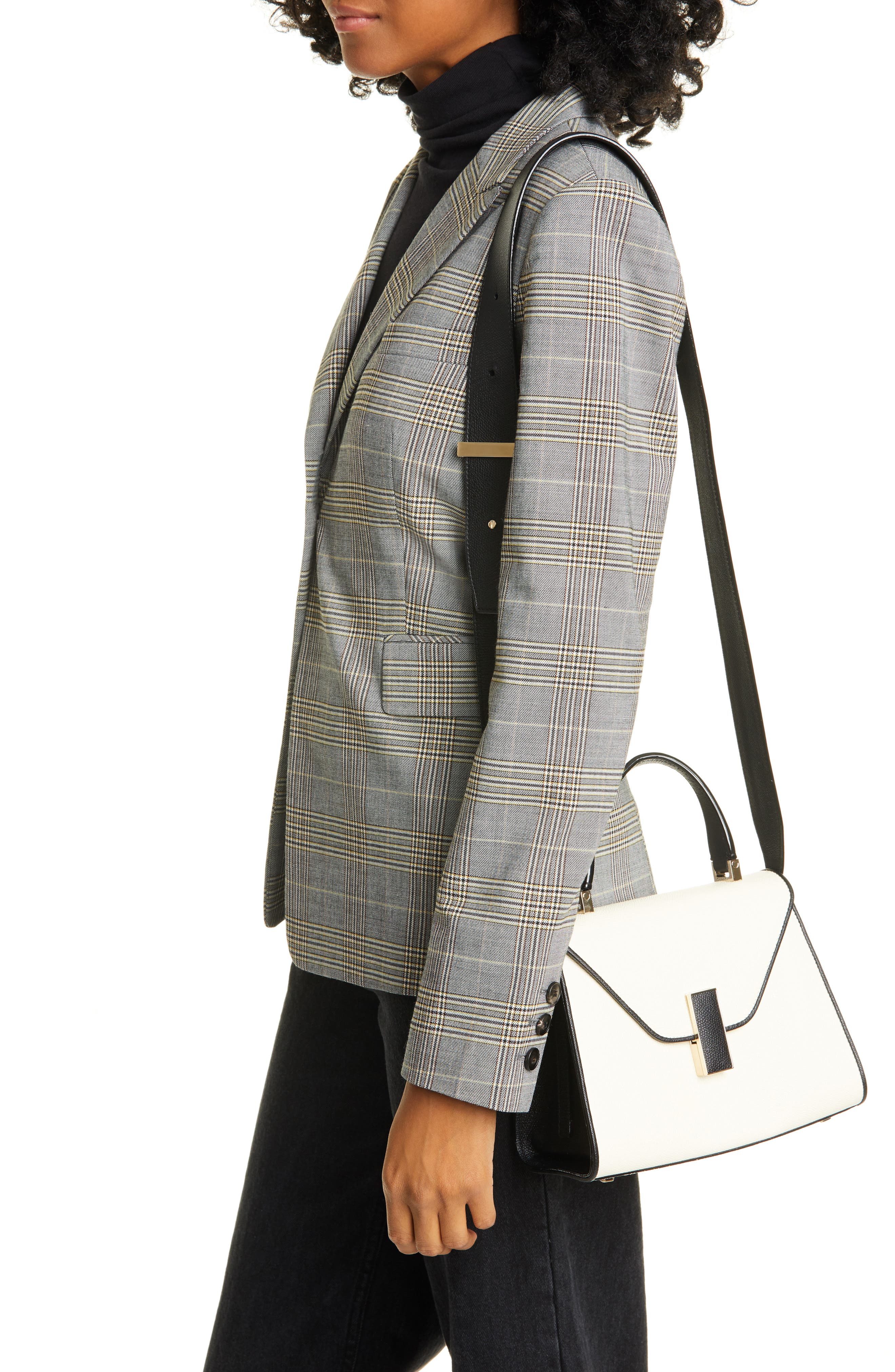 Valextra Mini Iside Colorblock Leather Top Handle Bag, Alternate, color, 