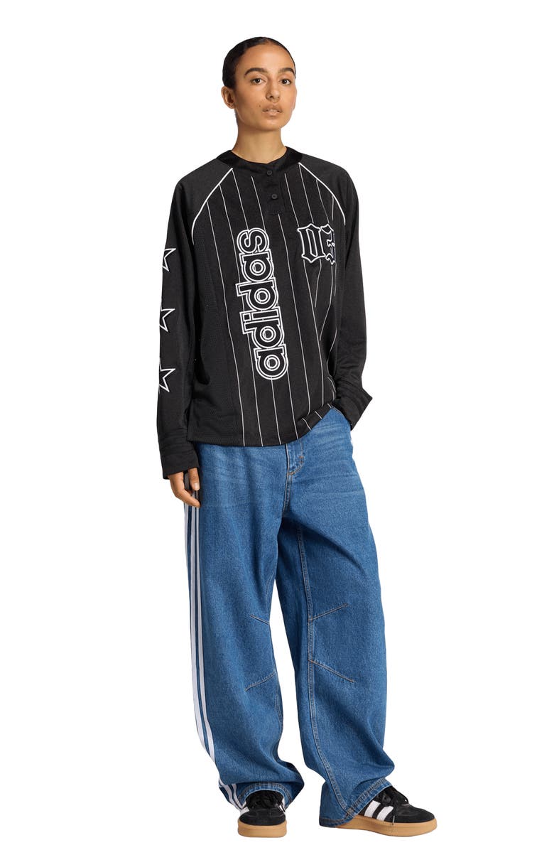 adidas Long Sleeve Jersey, Alternate, color, Black/ White