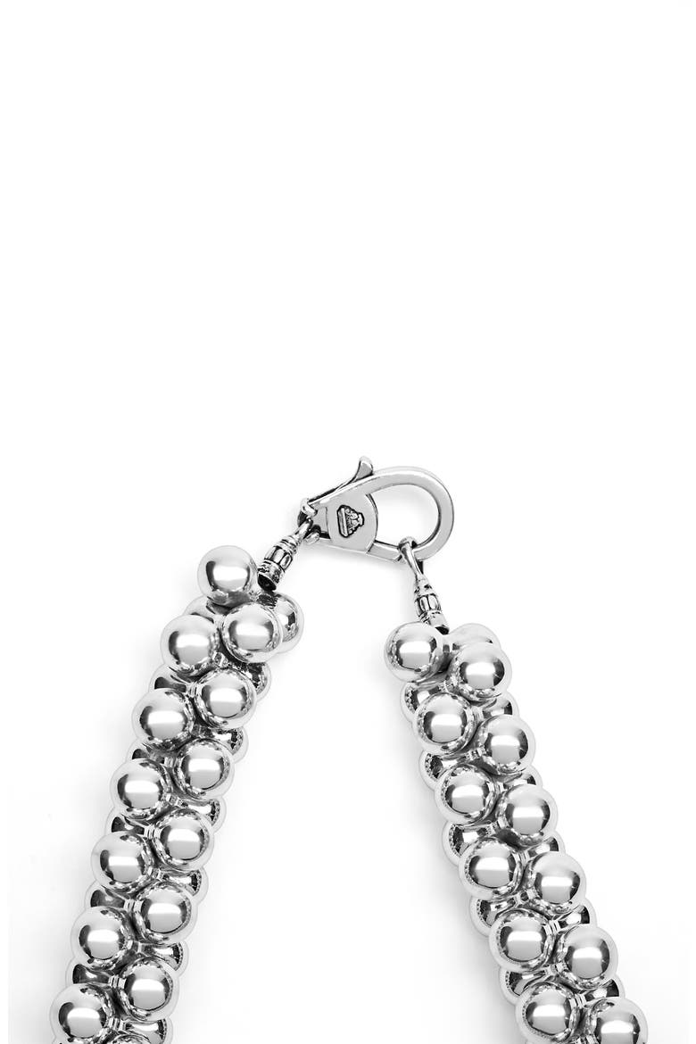 Caviar Bubbly Beaded Collar Necklace, Alternate, color, STERLING SILVER