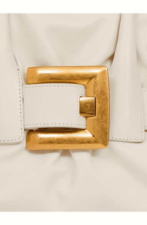 Balmain Large Anthem Leather Shoulder Bag In White