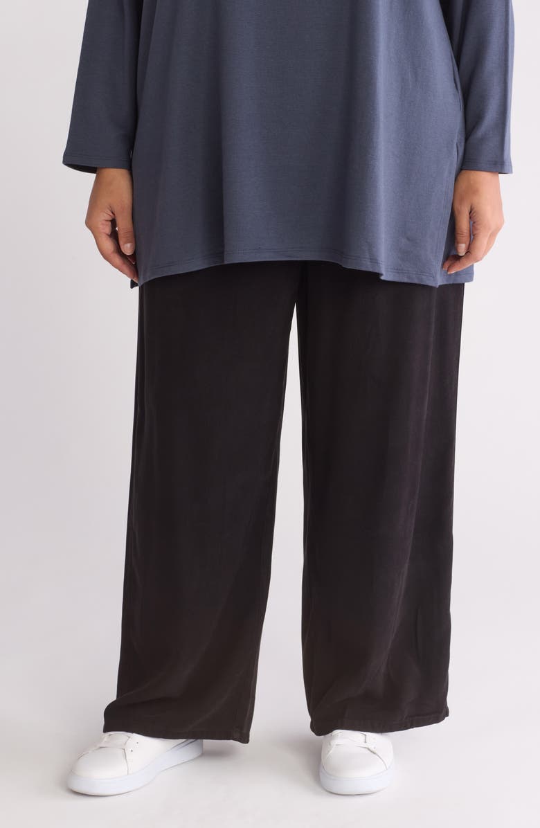 Eileen Fisher Woven Ankle Pants, Main, color, Black