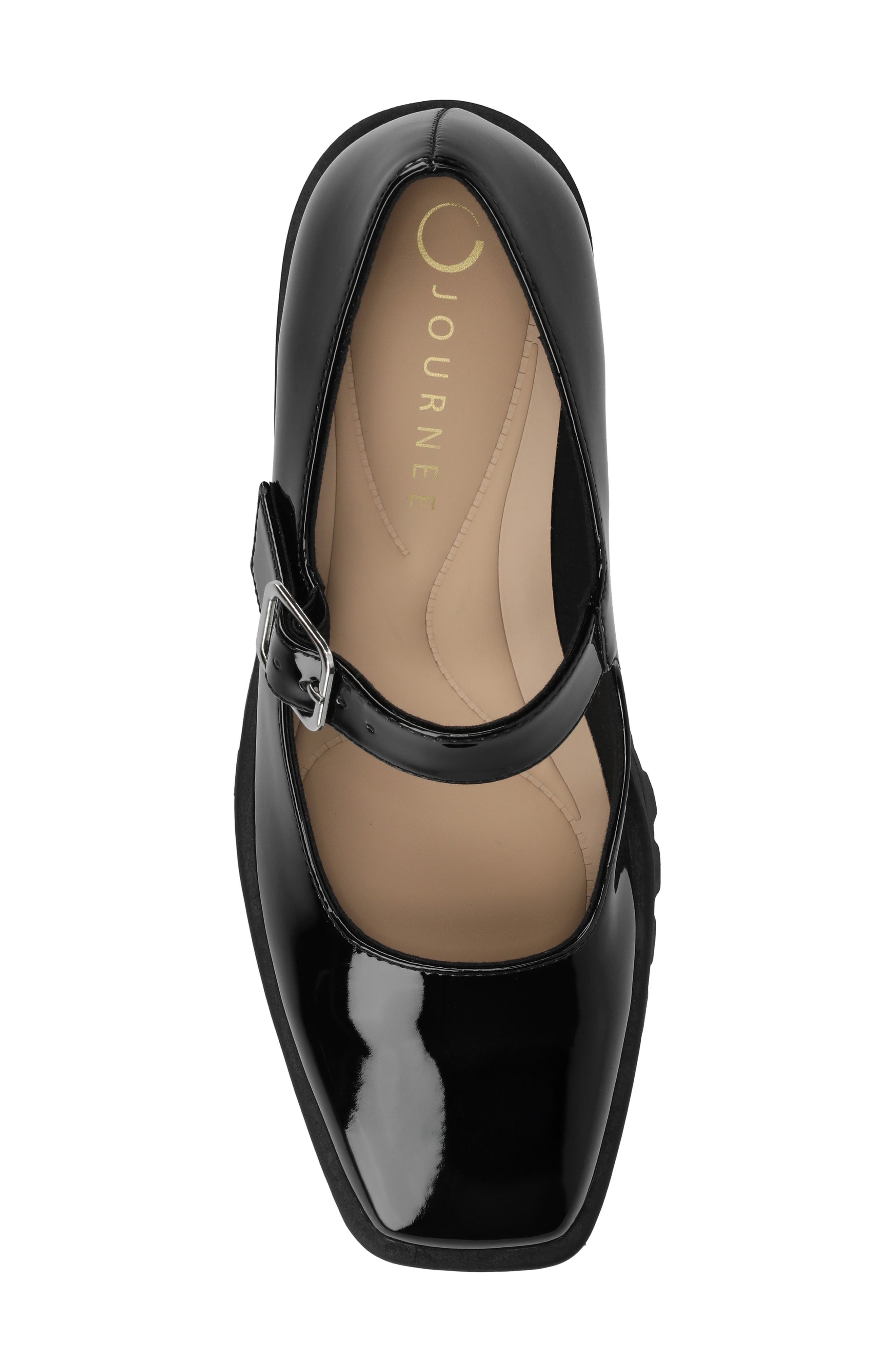 Journee Collection Mary Jane Pump, Alternate, color, Black Patent