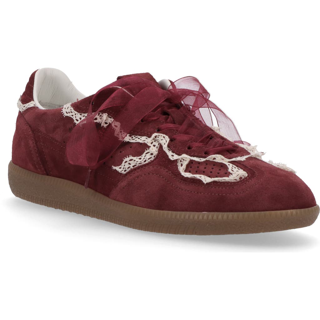 Alohas Tb.490 Crochet Leather Sneakers In Burgundy
