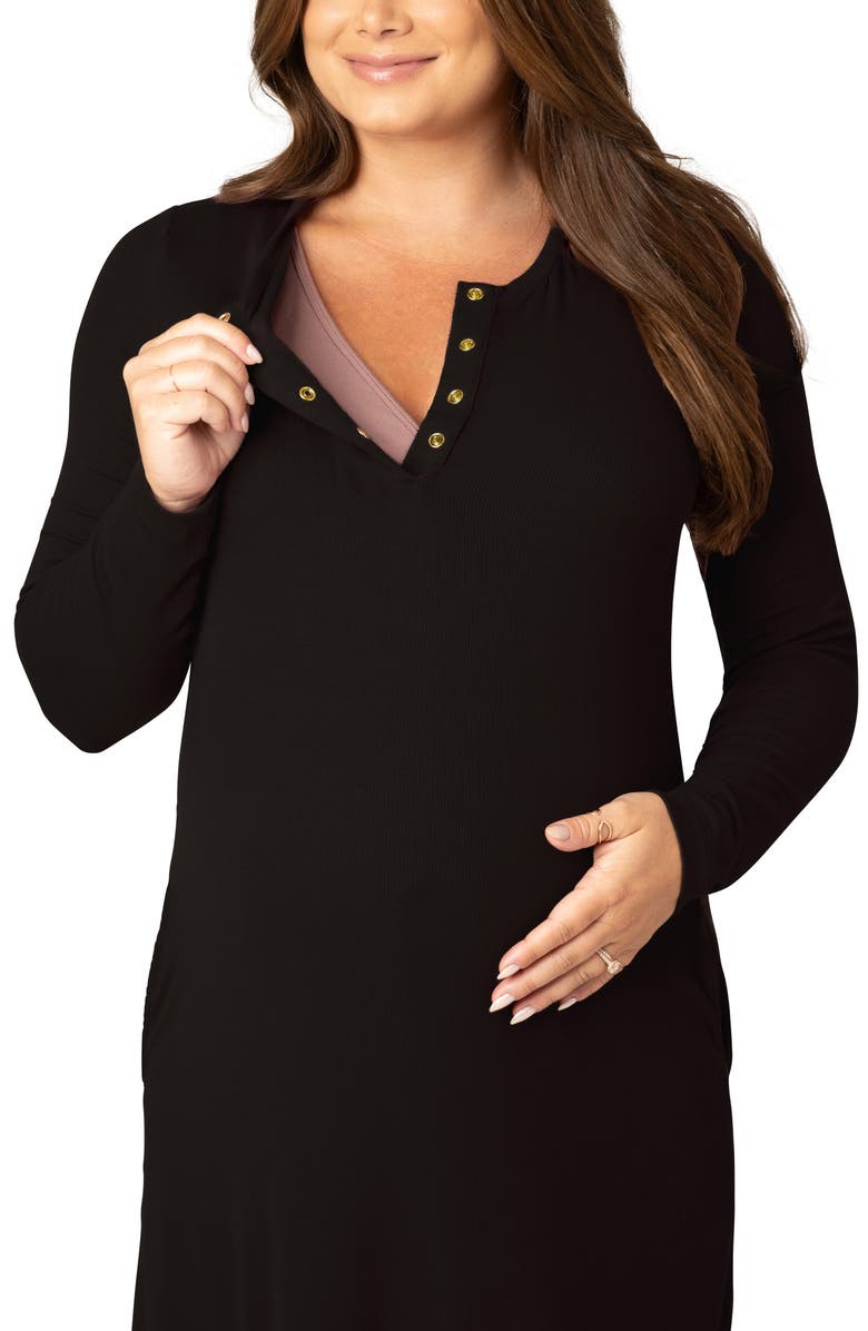 Kindred Bravely Riley Rib Jersey Nursing Nightgown, Alternate, color, 