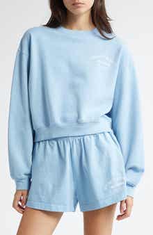 Sporty & Rich Wellness Studio Crop Cotton Sweatshirt