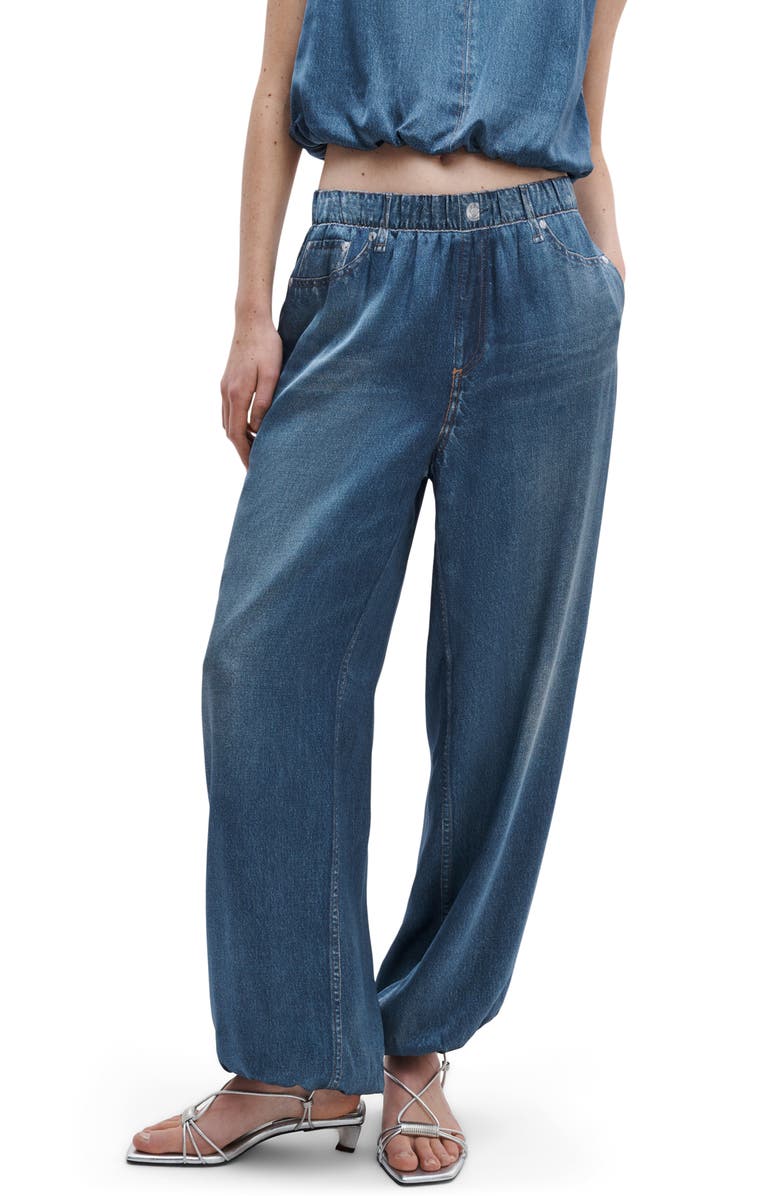rag & bone rb Miramar Satin Pull-On Bubble Pants, Main, color, Jasper