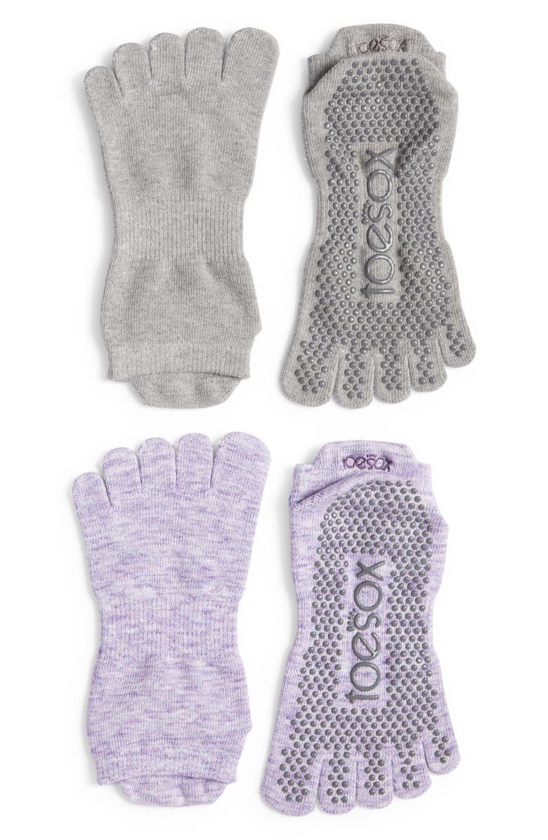 Tavi Noir ToeSox 2-Pack Low Rise Full Toe Gripper Socks, Main, color,