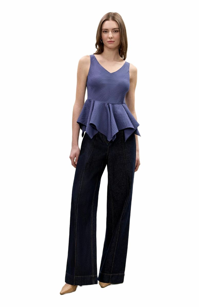 Rebecca Taylor Allegra Stripe Top, Main, color, Navy