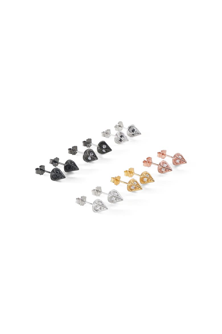 The Dagger Stud Earrings, Alternate, color, Sterling Silver/White CZ