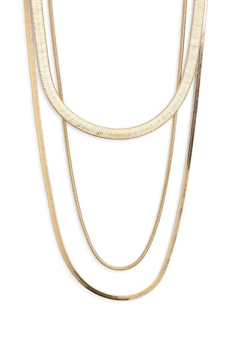 Draped Snake Chain Layered Necklace, Main, color, GOLD
