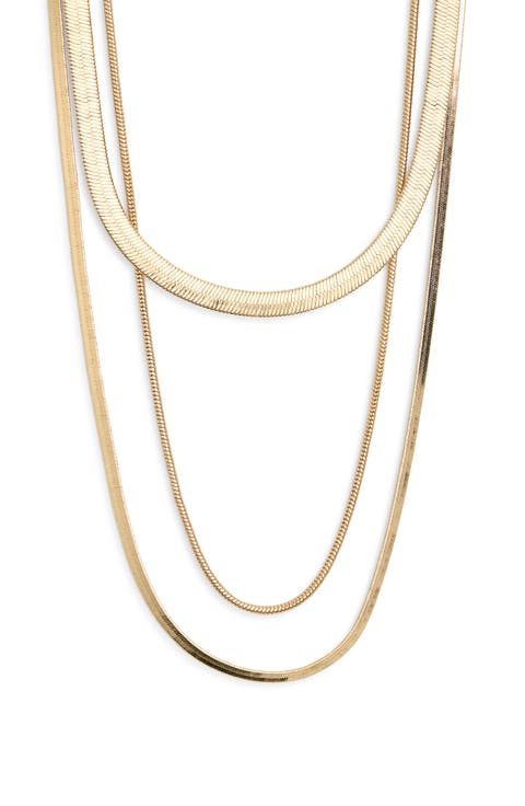 Draped Snake Chain Layered Necklace