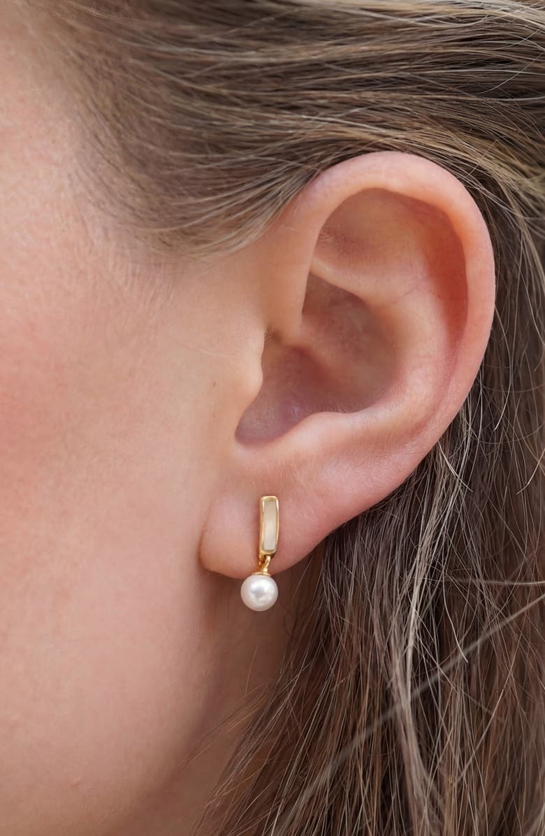 ARGENTO VIVO Mother-of-Pearl & Cultured Pearl Drop Earrings, Alternate, color, Gold