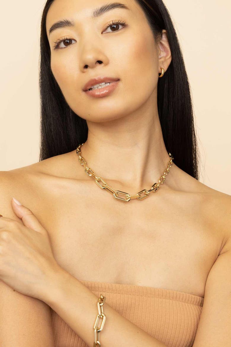 14K Yellow Gold Aurum Link Necklace, Alternate, color, Yellow Gold