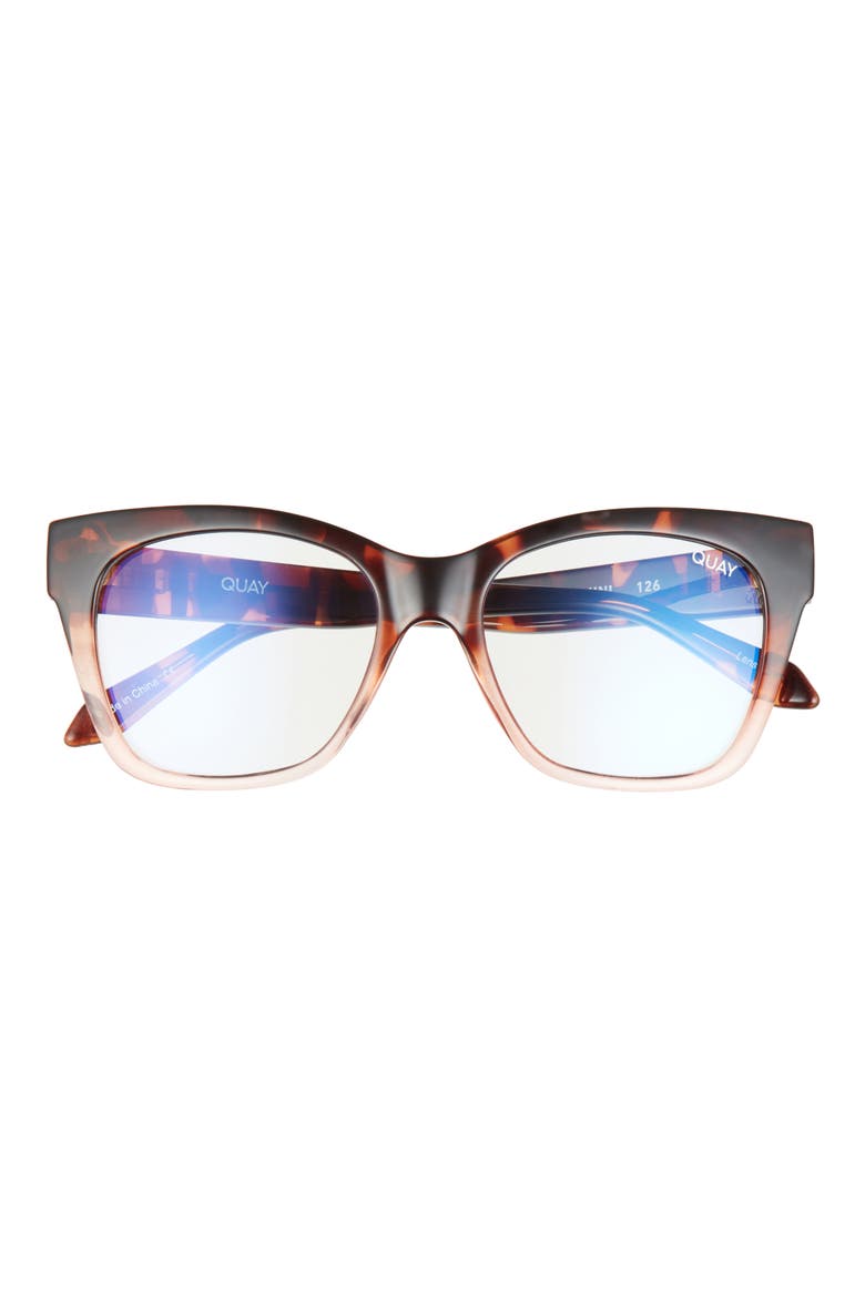 After Hours 51mm Blue Light Blocking Glasses, Main, color, TORT CORAL / BLUE LIGHT LENS