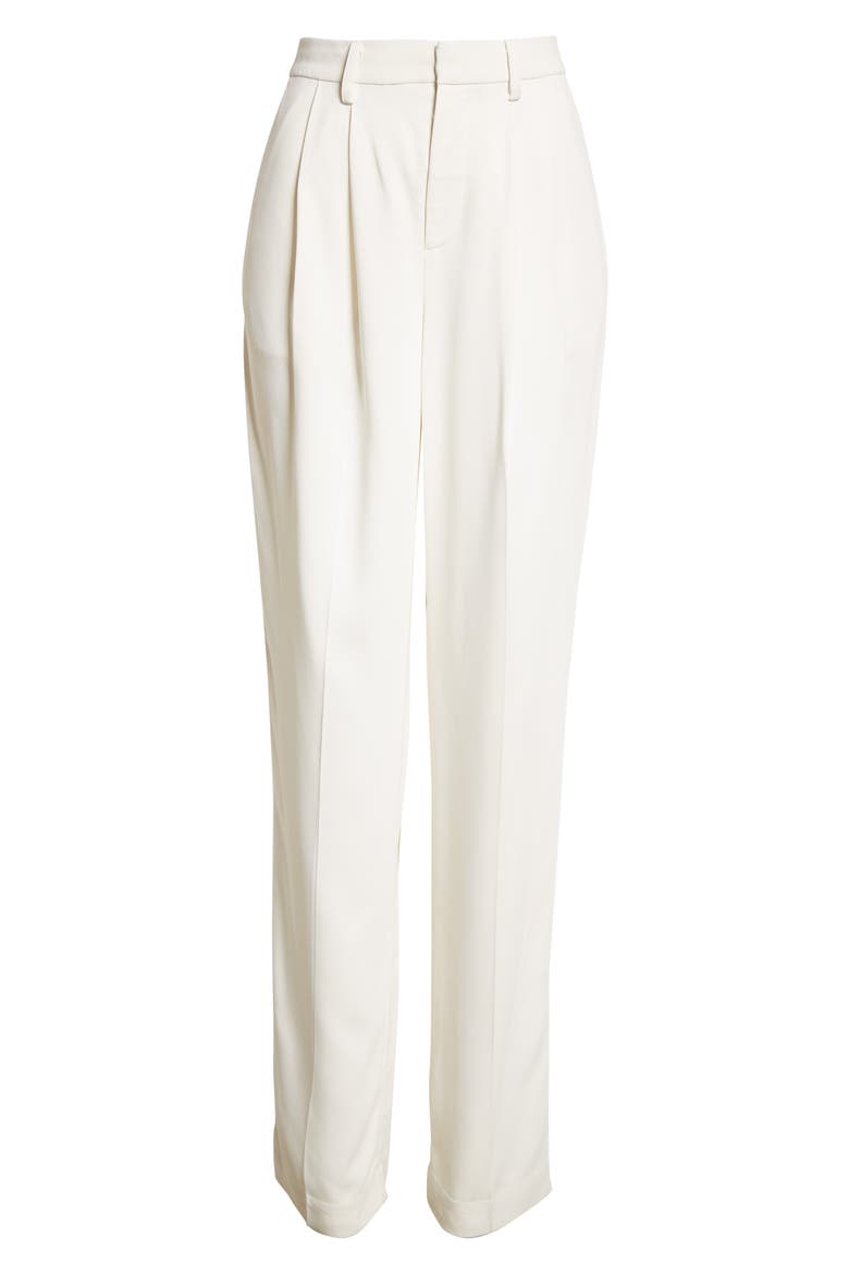Pleat Front Stretch Trousers, Alternate, color, 110 IVORY