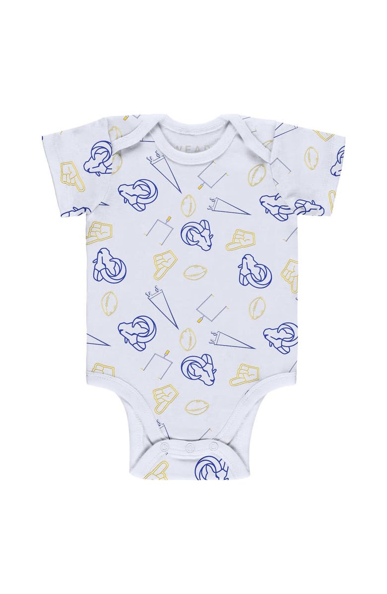 WEAR by Erin Andrews Newborn & Infant WEAR by Erin Andrews Gray/Royal/White Los Angeles Rams Three-Piece Turn Me Around Bodysuits & Pant Set, Alternate, color, 