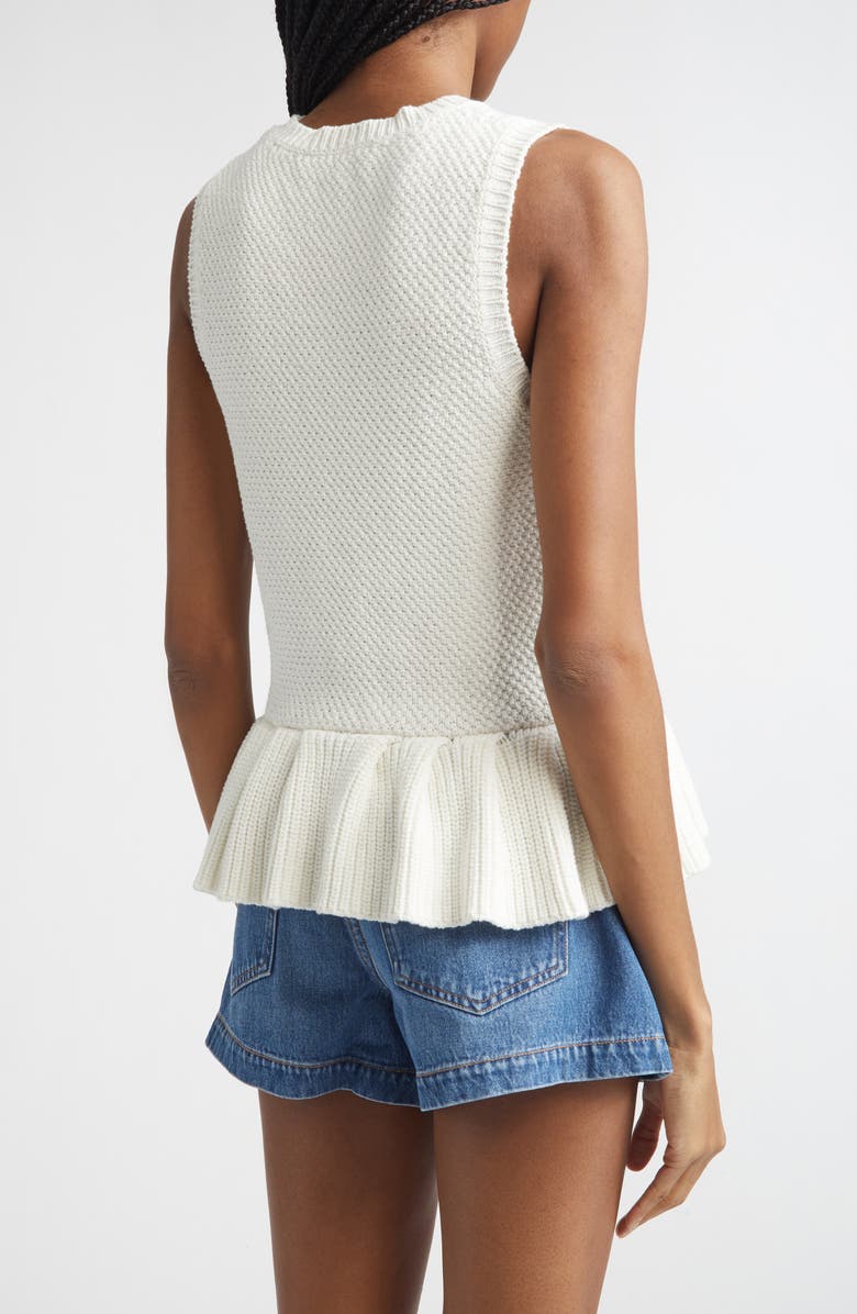 Veronica Beard Nemyah Peplum Tank Sweater, Alternate, color, Dove