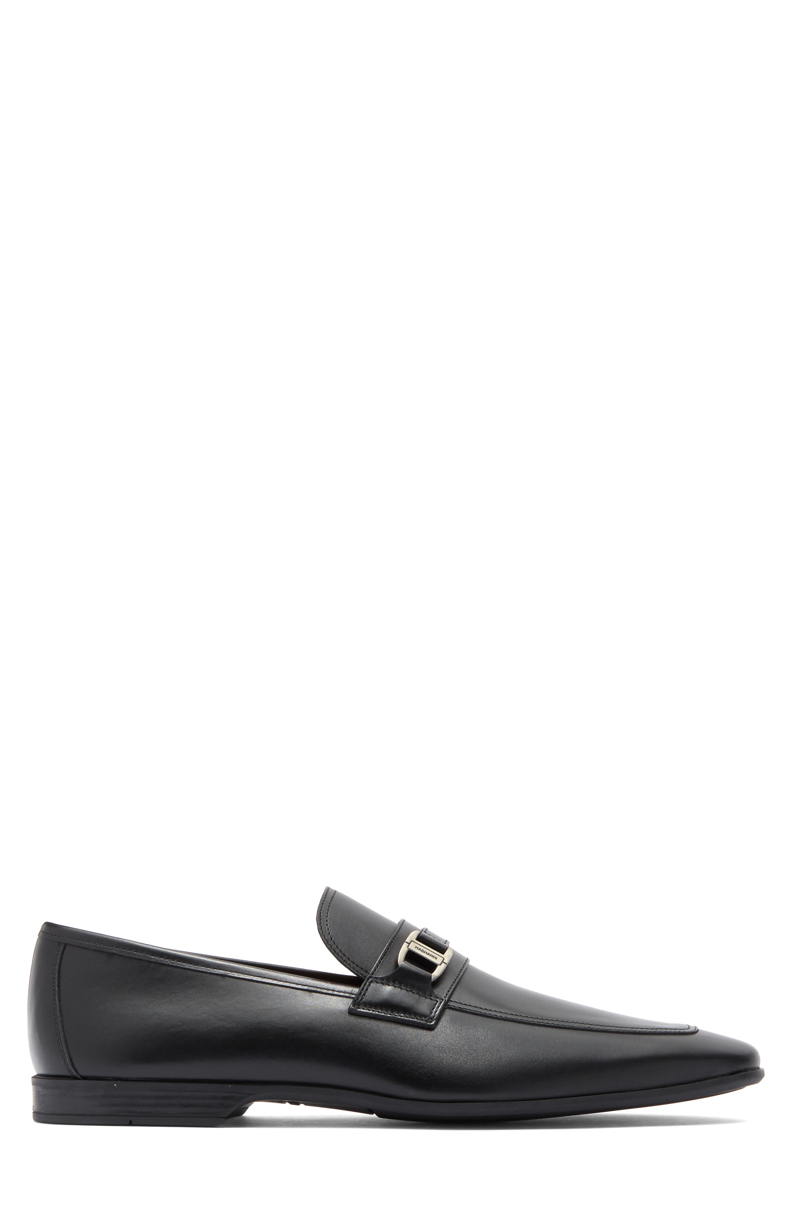 Magnanni Talaz Side Bit Leather Loafer, Alternate, color, Black