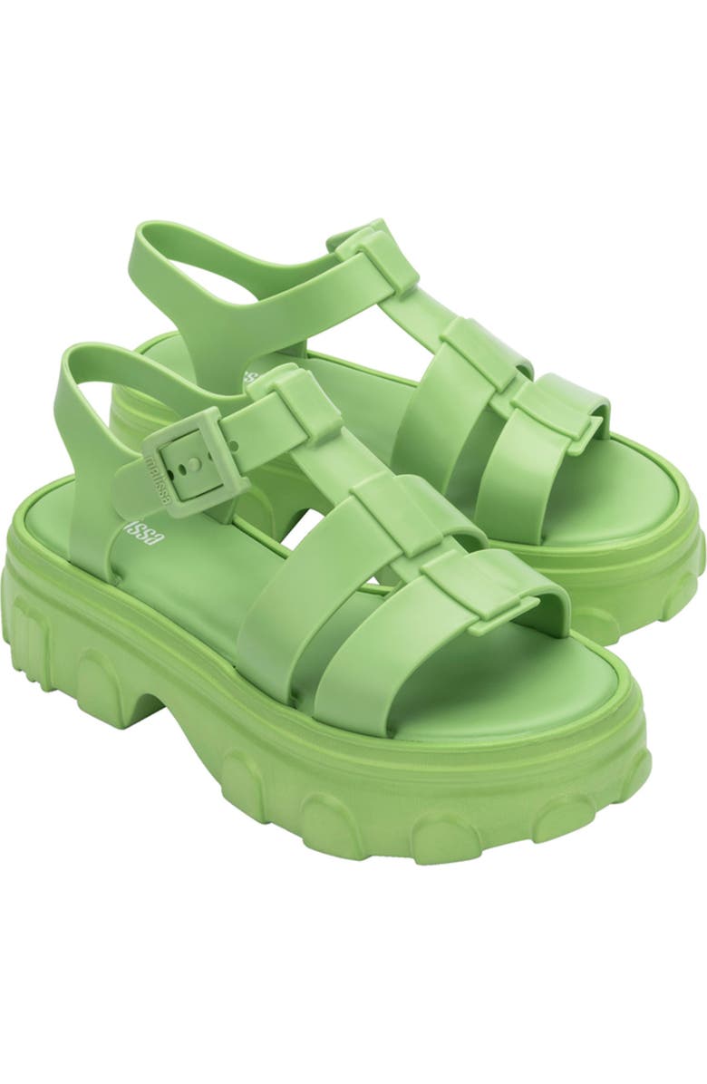 Melissa Ella Ankle Strap Platform Sandal, Main, color, Green